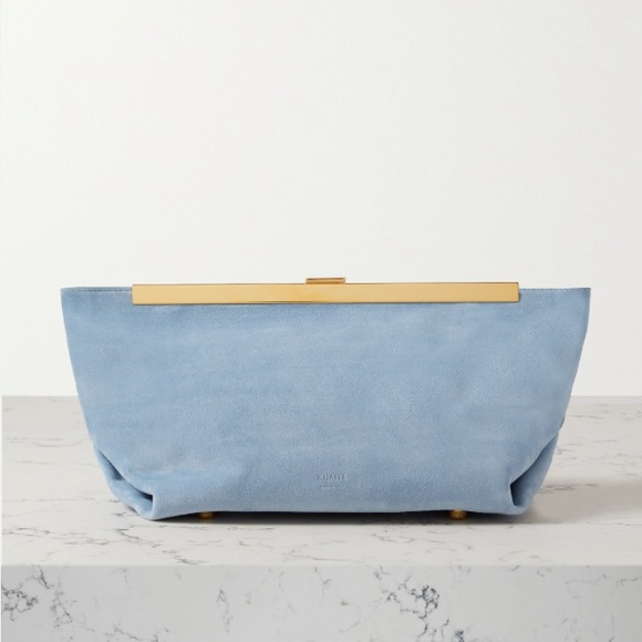 KHAITE Handbags - *SOLD* KHAITE Aimee Suede Baby Blue Clutch Bag